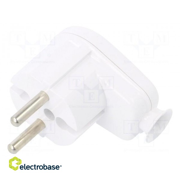 Connector: AC supply | male | plug | 2P | 230VAC | 16A | white | for cable
