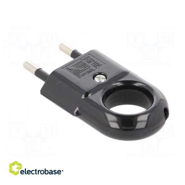 Connector: AC supply | male | plug | 2P | 250VAC | 10A | Type: flat | black paveikslėlis 4