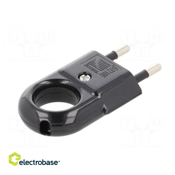 Connector: AC supply | male | plug | 2P | 250VAC | 10A | Type: flat | black image 6