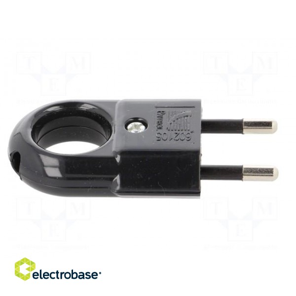 Connector: AC supply | male | plug | 2P | 250VAC | 10A | Type: flat | black paveikslėlis 7
