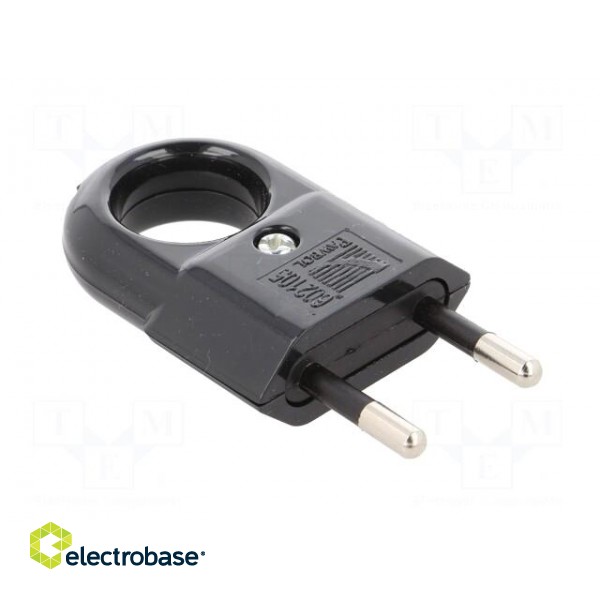 Connector: AC supply | male | plug | 2P | 250VAC | 10A | Type: flat | black image 8