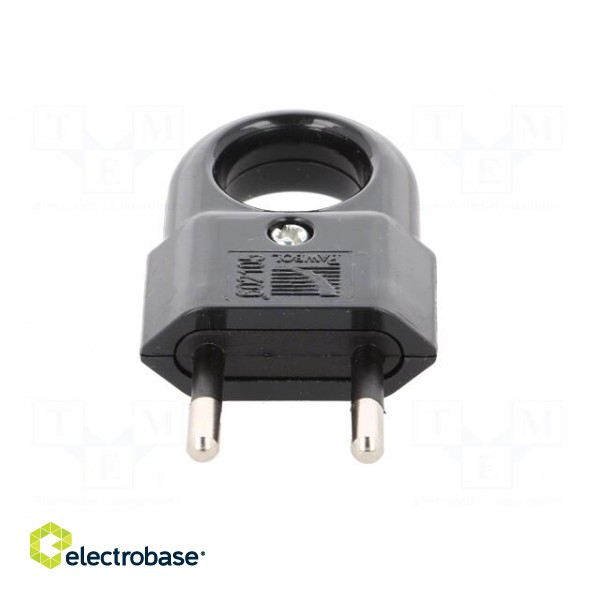 Connector: AC supply | male | plug | 2P | 250VAC | 10A | Type: flat | black image 9