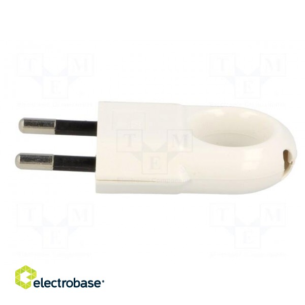 Connector: AC supply | male | plug | 2P | 250VAC | 10A | Type: flat | white image 3