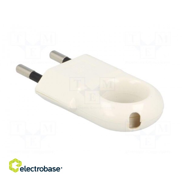Connector: AC supply | male | plug | 2P | 250VAC | 10A | Type: flat | white image 4