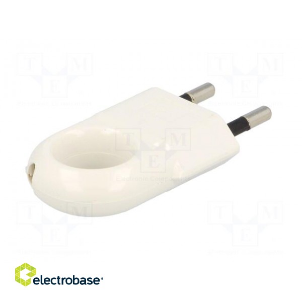 Connector: AC supply | male | plug | 2P | 250VAC | 10A | Type: flat | white image 6