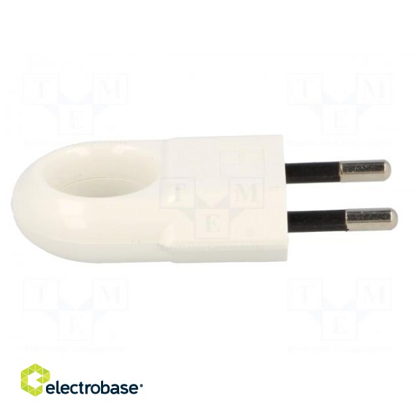 Connector: AC supply | male | plug | 2P | 250VAC | 10A | Type: flat | white фото 7