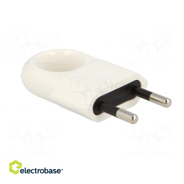 Connector: AC supply | male | plug | 2P | 250VAC | 10A | Type: flat | white фото 8