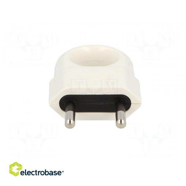Connector: AC supply | male | plug | 2P | 250VAC | 10A | Type: flat | white фото 9