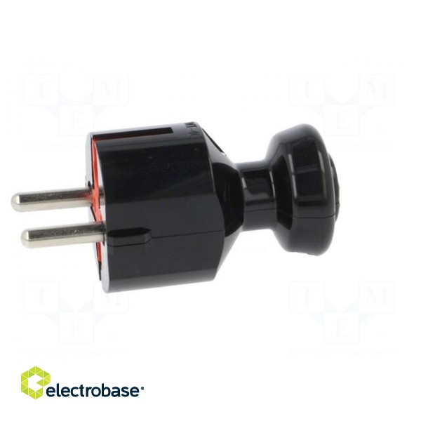 Connector: AC supply | male | plug | 2P | 250VAC | 16A | black | for cable paveikslėlis 3