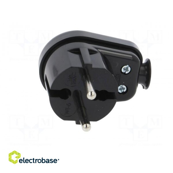 Connector: AC supply | male | plug | 2P | 250VAC | 16A | black | for cable image 9