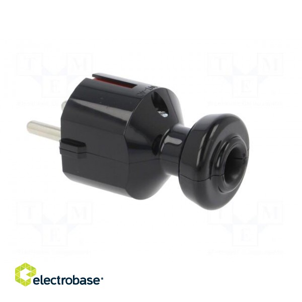 Connector: AC supply | male | plug | 2P | 250VAC | 16A | black | for cable paveikslėlis 4