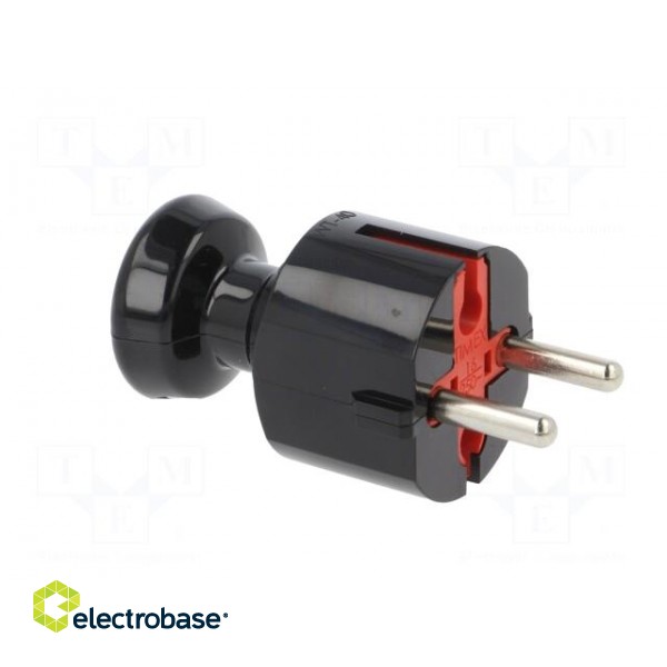 Connector: AC supply | male | plug | 2P | 250VAC | 16A | black | for cable paveikslėlis 8