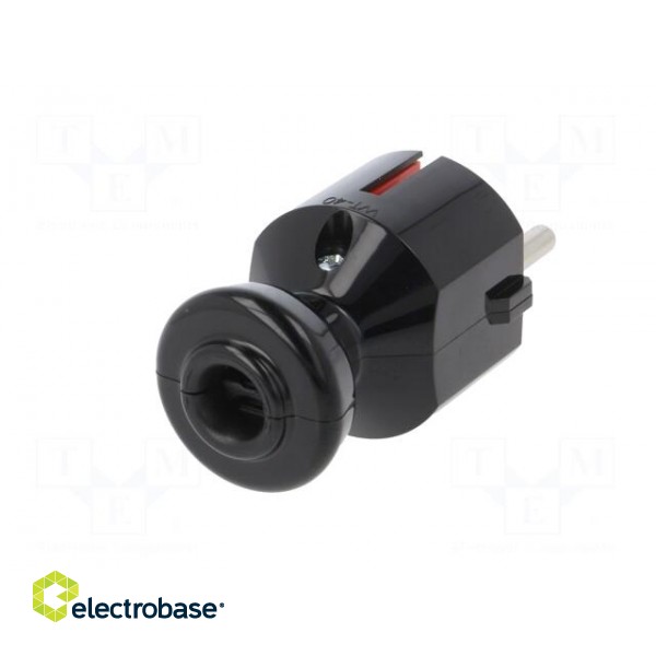 Connector: AC supply | male | plug | 2P | 250VAC | 16A | black | for cable image 6