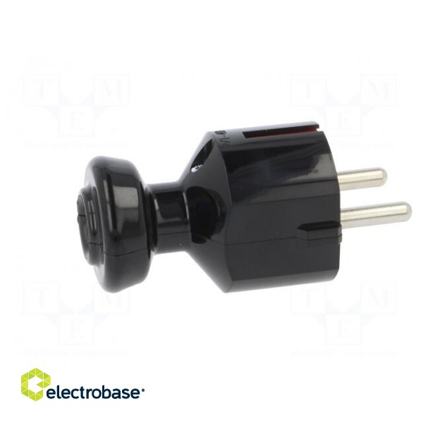Connector: AC supply | male | plug | 2P | 250VAC | 16A | black | for cable image 7