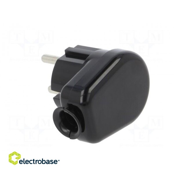 Connector: AC supply | male | plug | 2P | 250VAC | 16A | black | for cable image 4