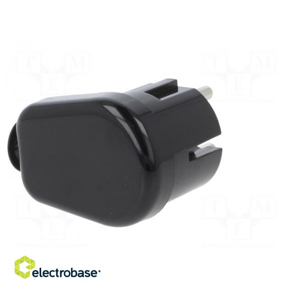 Connector: AC supply | male | plug | 2P | 250VAC | 16A | black | for cable paveikslėlis 6