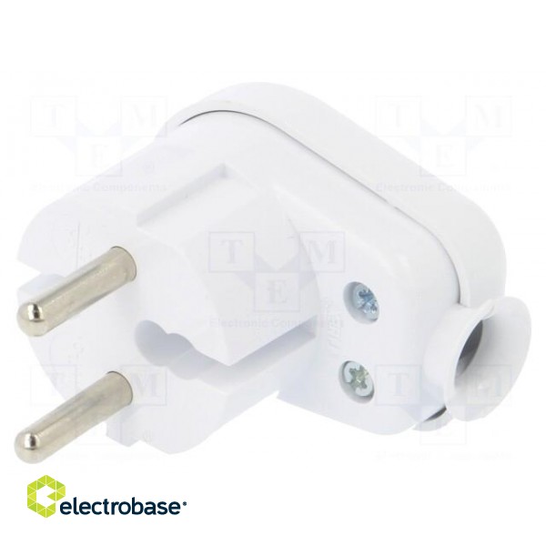 Connector: AC supply | male | plug | 2P | 250VAC | 16A | white | for cable image 1