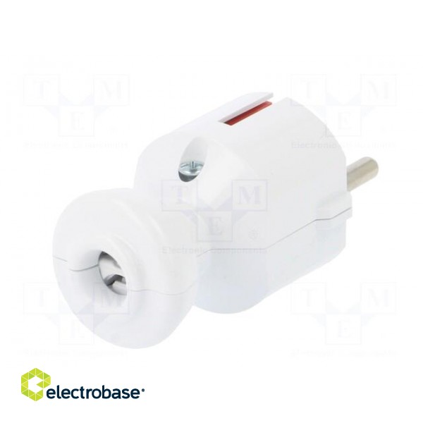 Connector: AC supply | male | plug | 2P | 250VAC | 16A | white | for cable image 6
