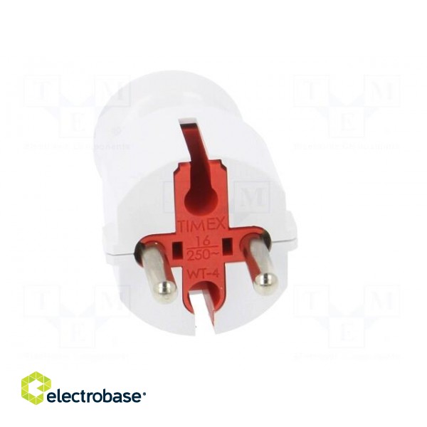 Connector: AC supply | male | plug | 2P | 250VAC | 16A | white | for cable image 9