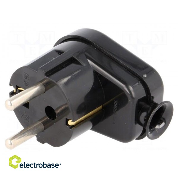 Connector: AC supply | male | plug | 2P+PE | 230VAC | 16A | black | PIN: 3 фото 1