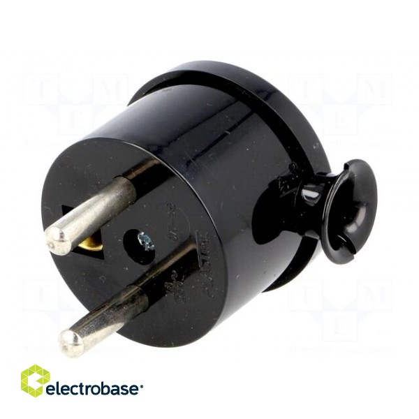 Connector: AC supply | male | plug | 2P+PE | 230VAC | 16A | black | PIN: 3 paveikslėlis 1