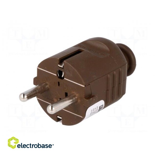 Connector: AC supply | male | plug | 2P+PE | 230VAC | 16A | brown | PIN: 3 paveikslėlis 2
