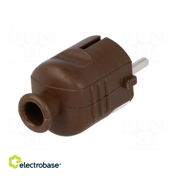 Connector: AC supply | male | plug | 2P+PE | 230VAC | 16A | brown | PIN: 3 фото 6