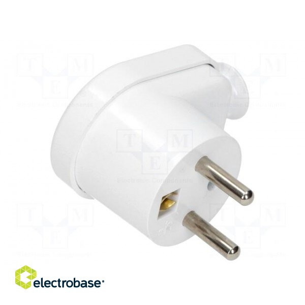 Connector: AC supply | male | plug | 2P+PE | 230VAC | 16A | white | PIN: 3 фото 1