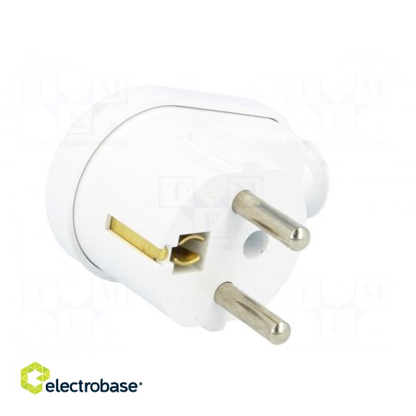 Connector: AC supply | male | plug | 2P+PE | 230VAC | 16A | white | PIN: 3 image 2