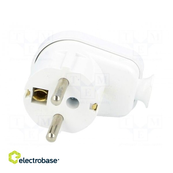 Connector: AC supply | male | plug | 2P+PE | 230VAC | 16A | white | PIN: 3 фото 3