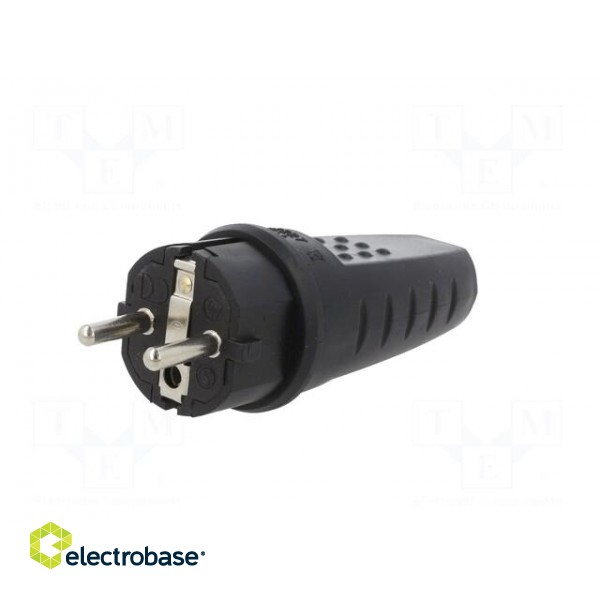 Connector: AC supply | male | plug | 2P+PE | 250VAC | 16A | black | PIN: 3 фото 2