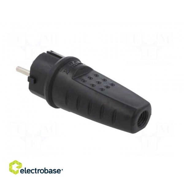 Connector: AC supply | male | plug | 2P+PE | 250VAC | 16A | black | PIN: 3 фото 4