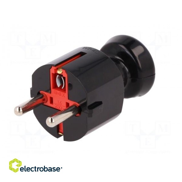 Connector: AC supply | male | plug | 2P+PE | 250VAC | 16A | black | PIN: 3 image 2