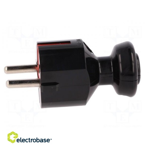 Connector: AC supply | male | plug | 2P+PE | 250VAC | 16A | black | PIN: 3 paveikslėlis 1