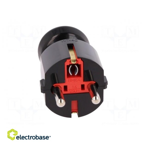 Connector: AC supply | male | plug | 2P+PE | 250VAC | 16A | black | PIN: 3 фото 9