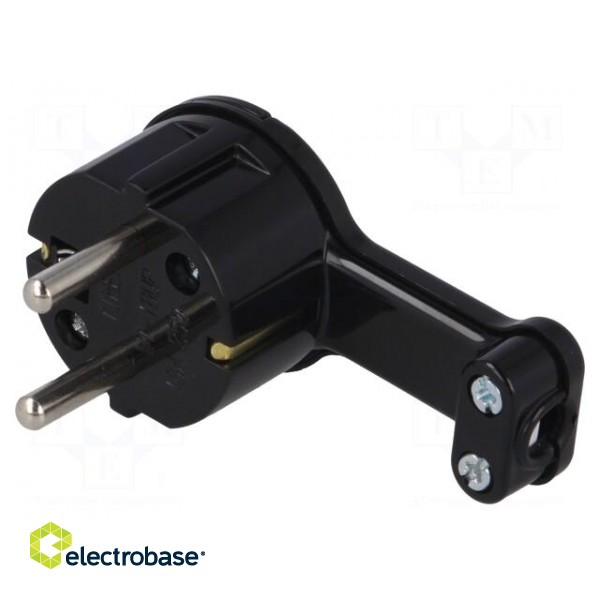 Connector: AC supply | male | plug | 2P+PE | 250VAC | 16A | black | PIN: 3 image 1