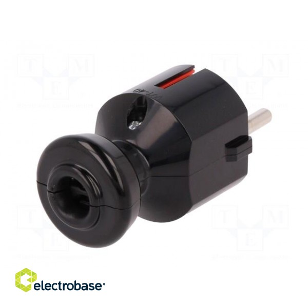 Connector: AC supply | male | plug | 2P+PE | 250VAC | 16A | black | PIN: 3 фото 6
