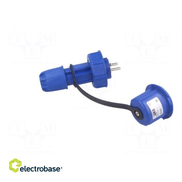 Connector: AC supply | male | plug | 2P+PE | 250VAC | 16A | blue | PIN: 3 фото 7