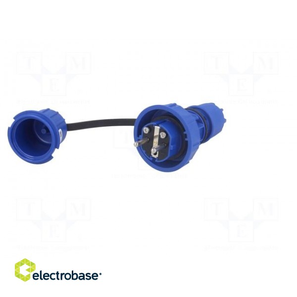 Connector: AC supply | male | plug | 2P+PE | 250VAC | 16A | blue | PIN: 3 фото 2