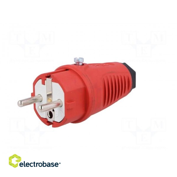 Connector: AC supply | male | plug | 2P+PE | 250VAC | 16A | for cable фото 2