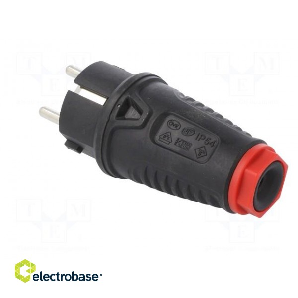 Connector: AC supply | male | plug | 2P+PE | 250VAC | 16A | for cable фото 4