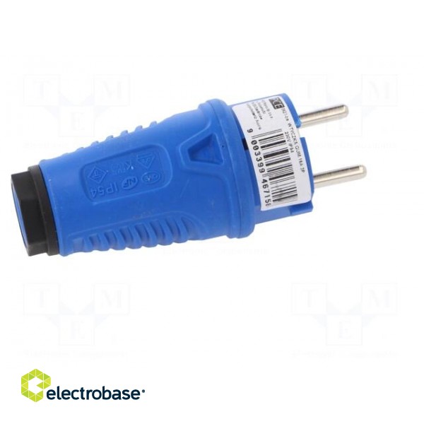 Connector: AC supply | male | plug | 2P+PE | 250VAC | 16A | for cable image 7