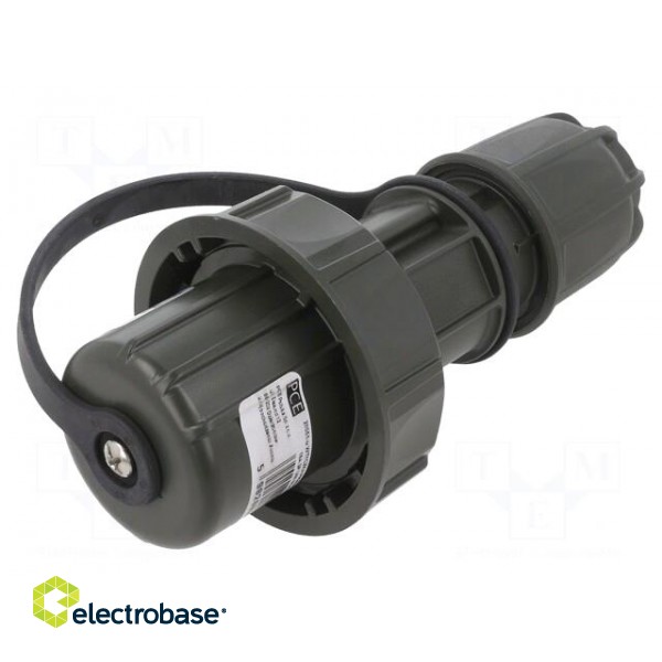 Connector: AC supply | male | plug | 2P+PE | 250VAC | 16A | green | PIN: 3 image 1