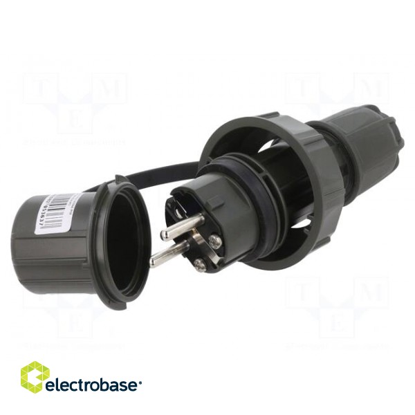 Connector: AC supply | male | plug | 2P+PE | 250VAC | 16A | green | PIN: 3 image 2