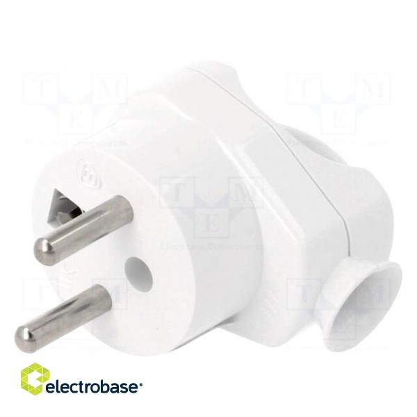 Connector: AC supply | male | plug | 2P+PE | 250VAC | 16A | white | PIN: 3 paveikslėlis 1