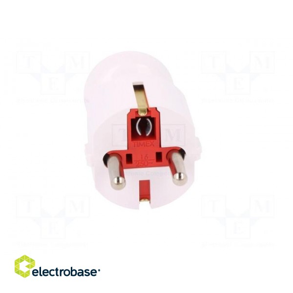 Connector: AC supply | male | plug | 2P+PE | 250VAC | 16A | white | PIN: 3 paveikslėlis 9