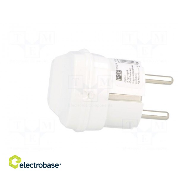 Connector: AC supply | male | plug | 2P+PE | 250VAC | 16A | white | PIN: 3 image 7