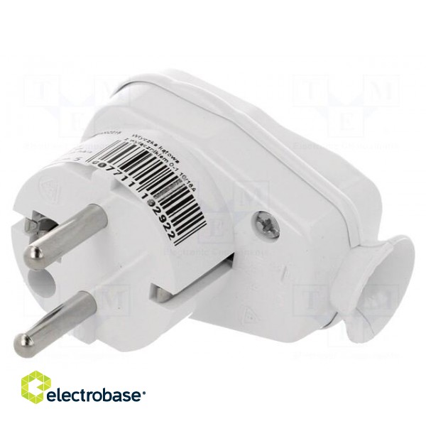 Connector: AC supply | male | plug | 2P+PE | 250VAC | 16A | Type: round фото 1