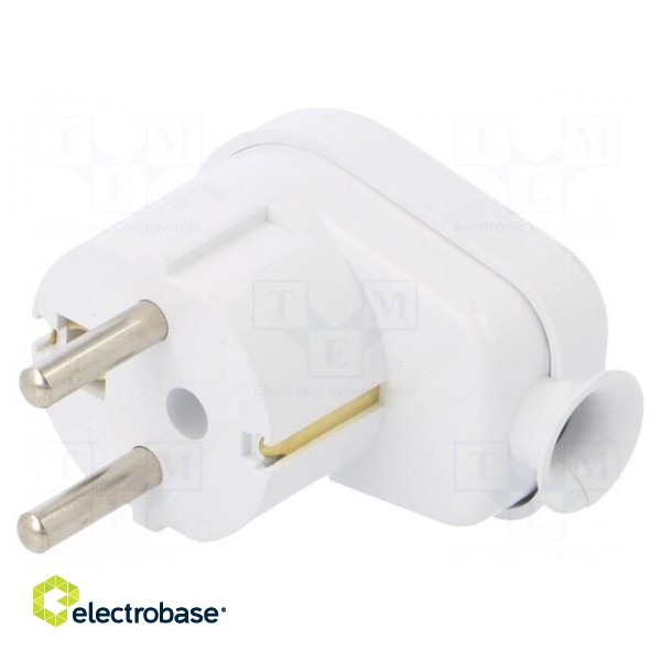 Connector: AC supply | male | plug | 2P+PE | 250VAC | 16A | white | PIN: 3 image 1