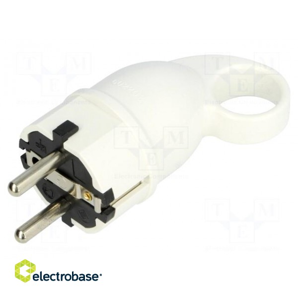 Connector: AC supply | male | plug | 2P+PE | 250VAC | 16A | white | PIN: 3 paveikslėlis 1